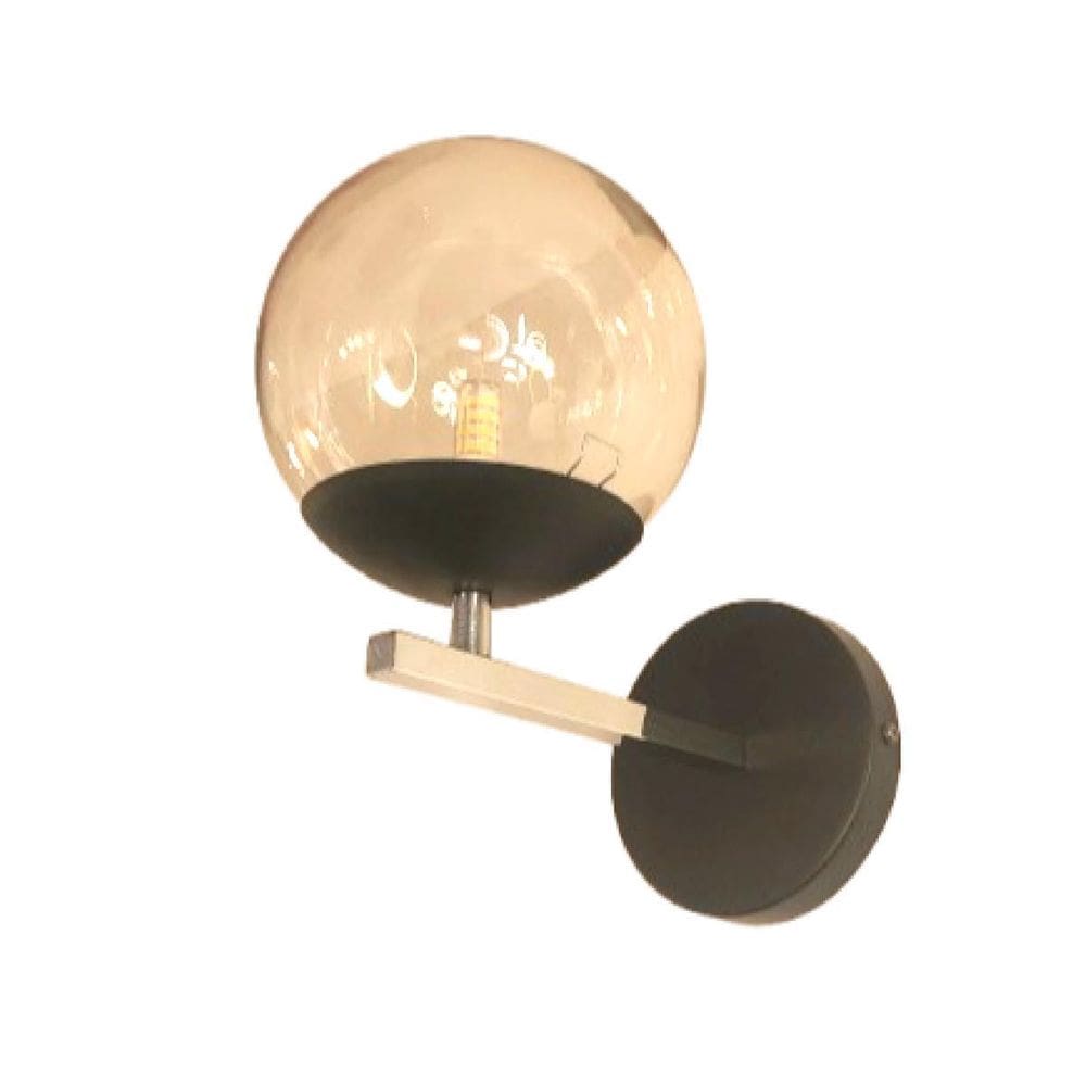 Arandela Moderna Jabuticaba Preto E Cromado Arevo Iluminação