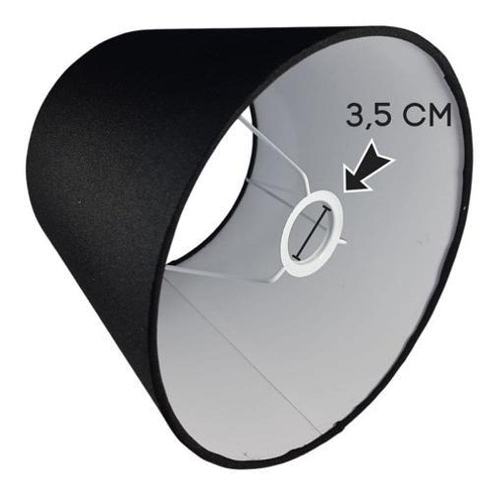 Cúpula De Abajur Luminária Tecido Cônica 18X22X18 - Preto