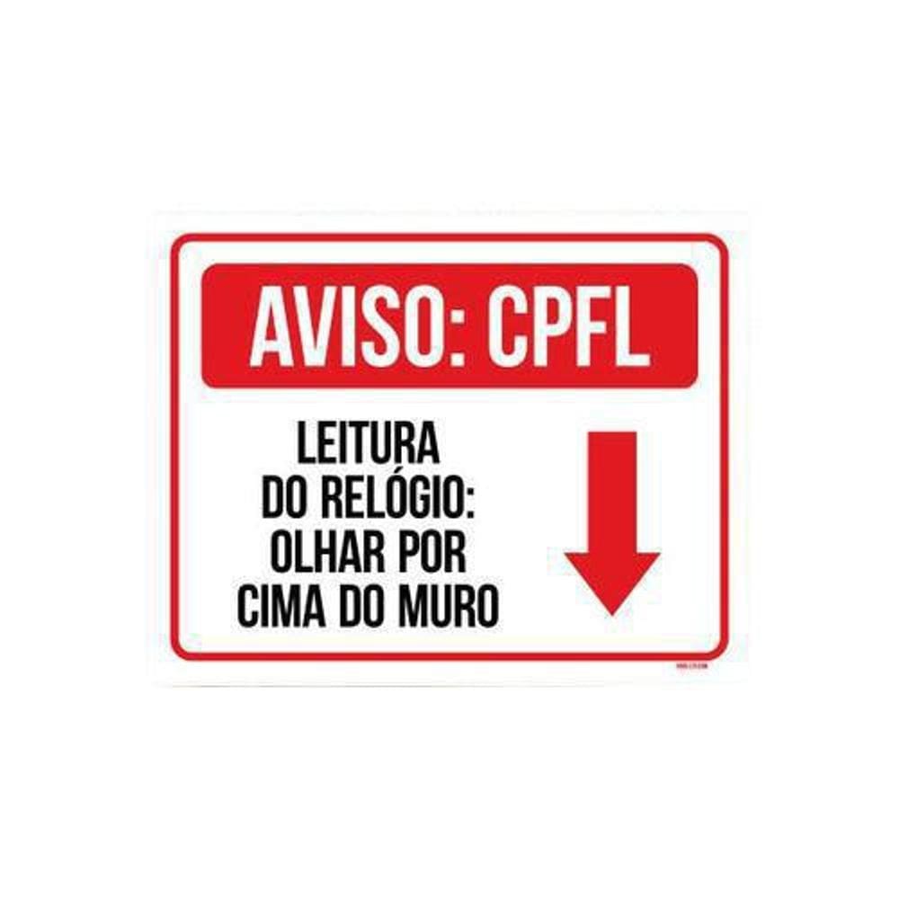 Kit 3 Placas  Aviso Cpfl Leitura Relógio Olhar Por Cima Muro