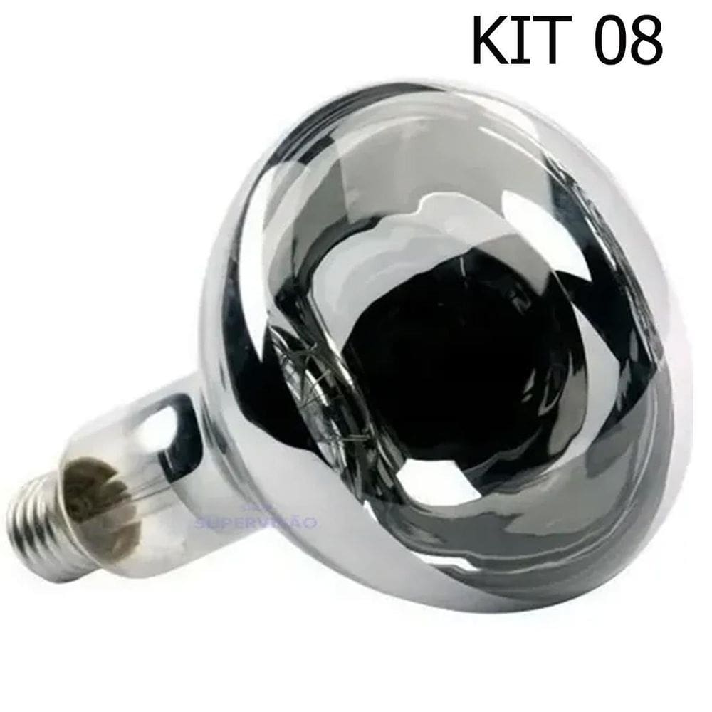 Lâmpada Infravermelha 250W 110V E27 - Kit 8 und.