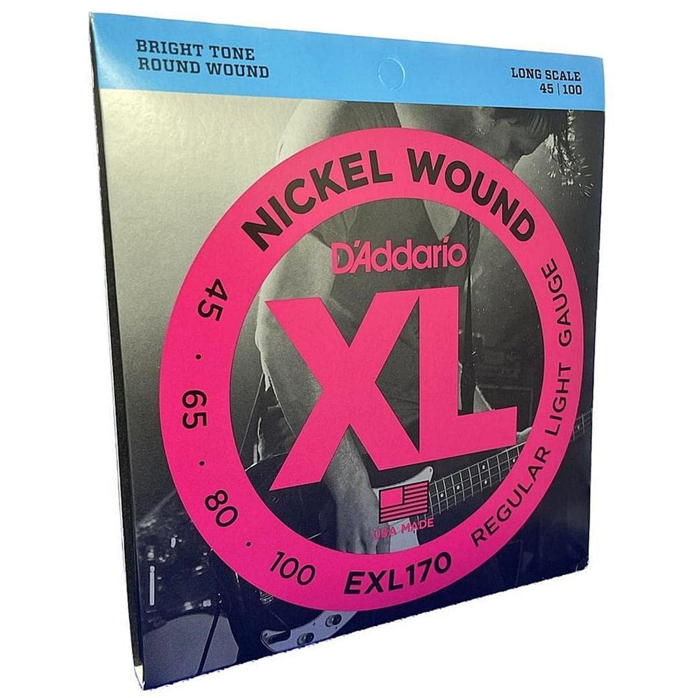 Jogo De 4 Cordas Contrabaixo D`Addario Exl170 Nickel Wound
