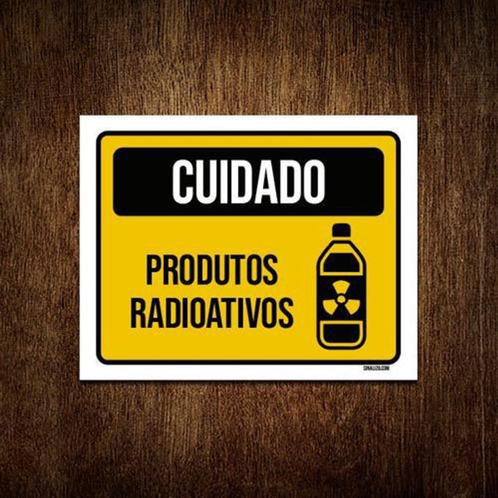 Kit 3 Placas Cuidado Produtos Radioativos