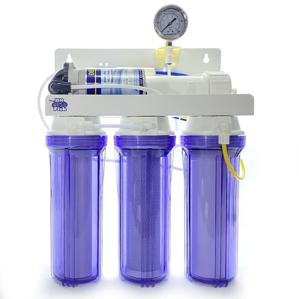 Filtro Osmose Reversa 100Gpd Manômetro E Bomba Transparente