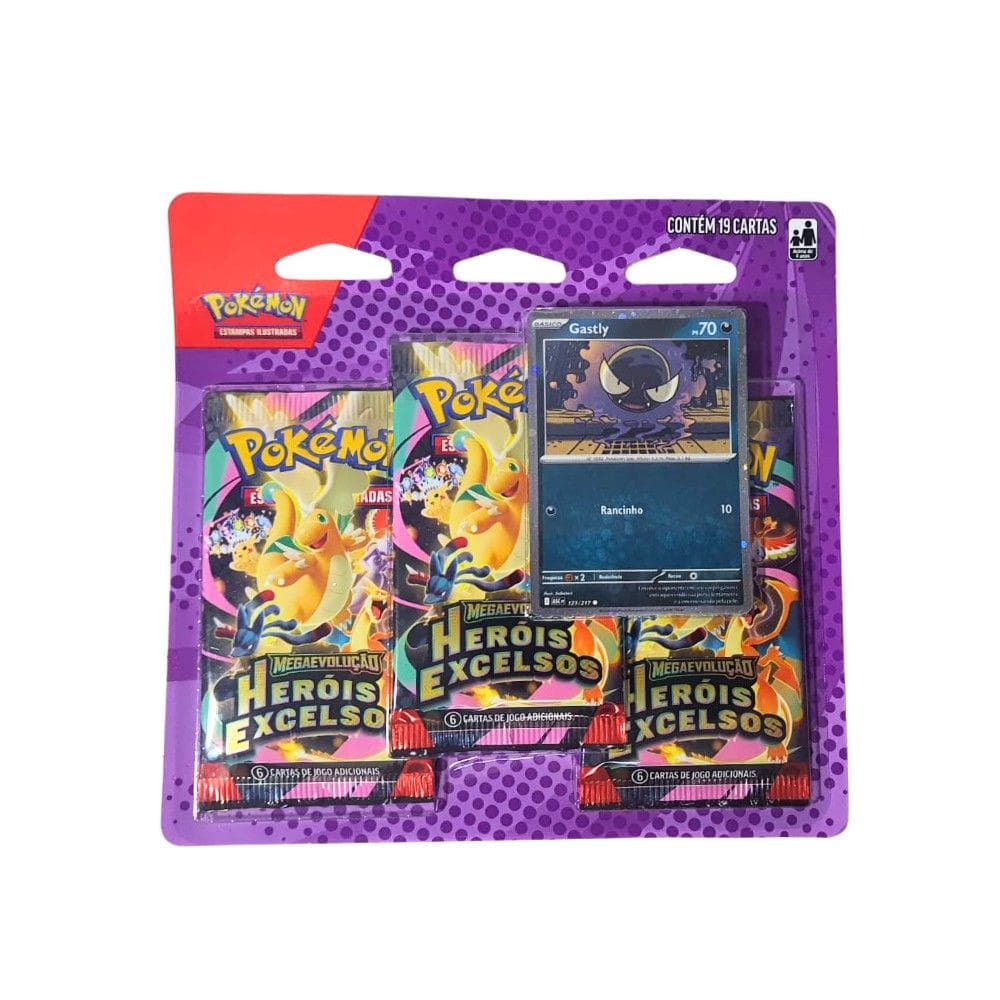 Pokémon Blister Triplo ME2.5 Heróis Excelsos Charmander Copag