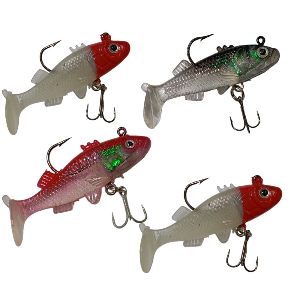 Isca Artificial Pesca 4 Peixes Pescaria Soft Shad Robalo Tainha Mar Açude Rio Lago