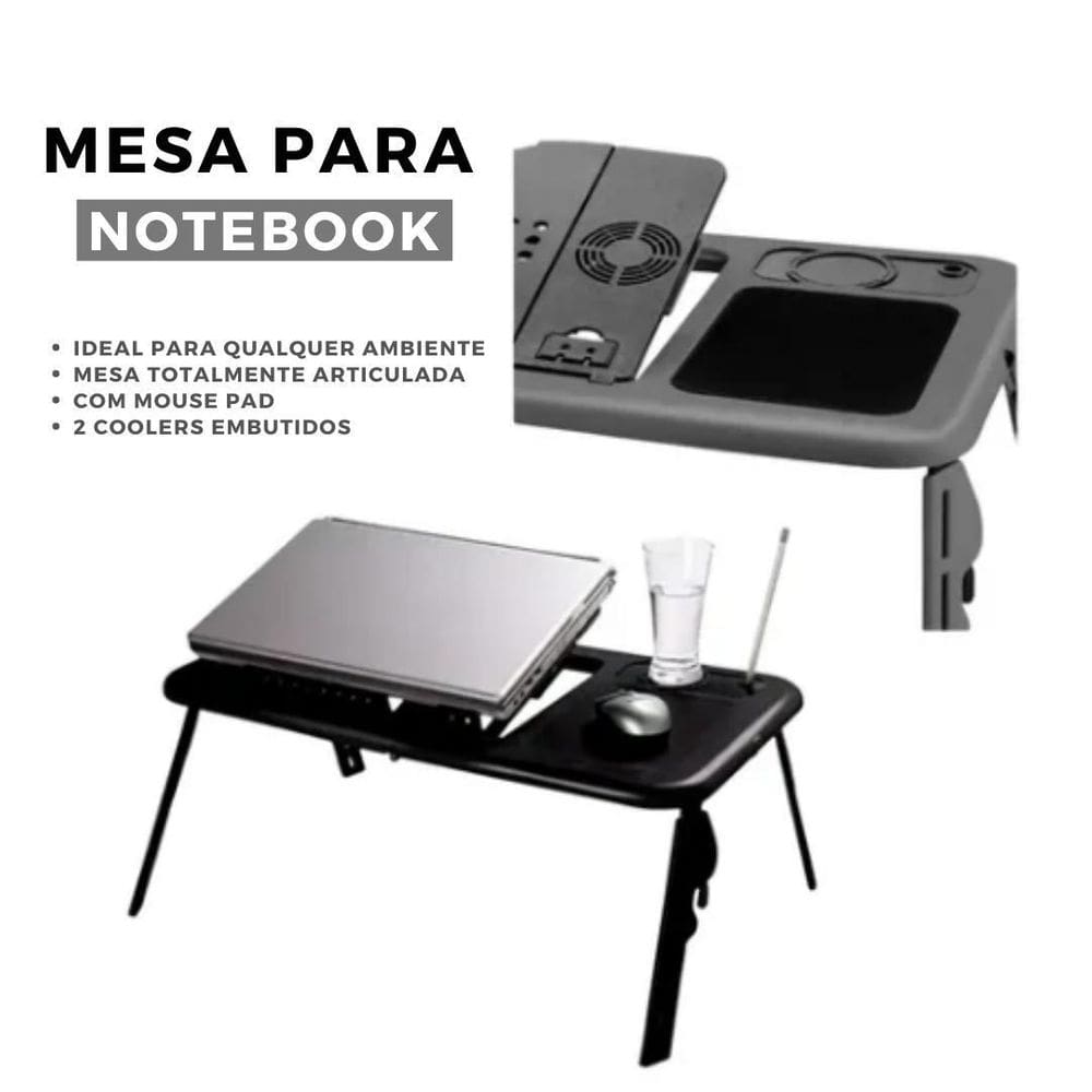 Mesa De Apoio Portátil Notebook Com Cooler