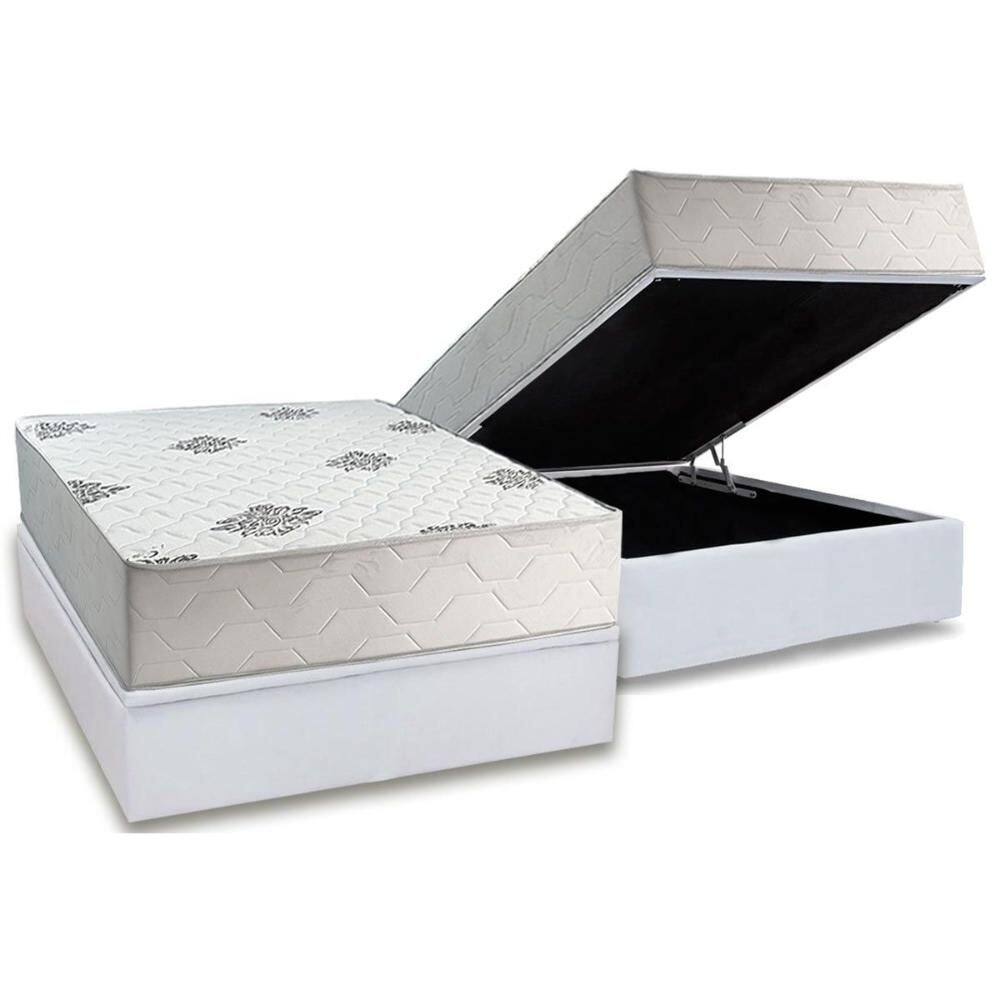 Cama Box Baú Casal + Colchão Anatômico Inovaflex Comfort Premium
