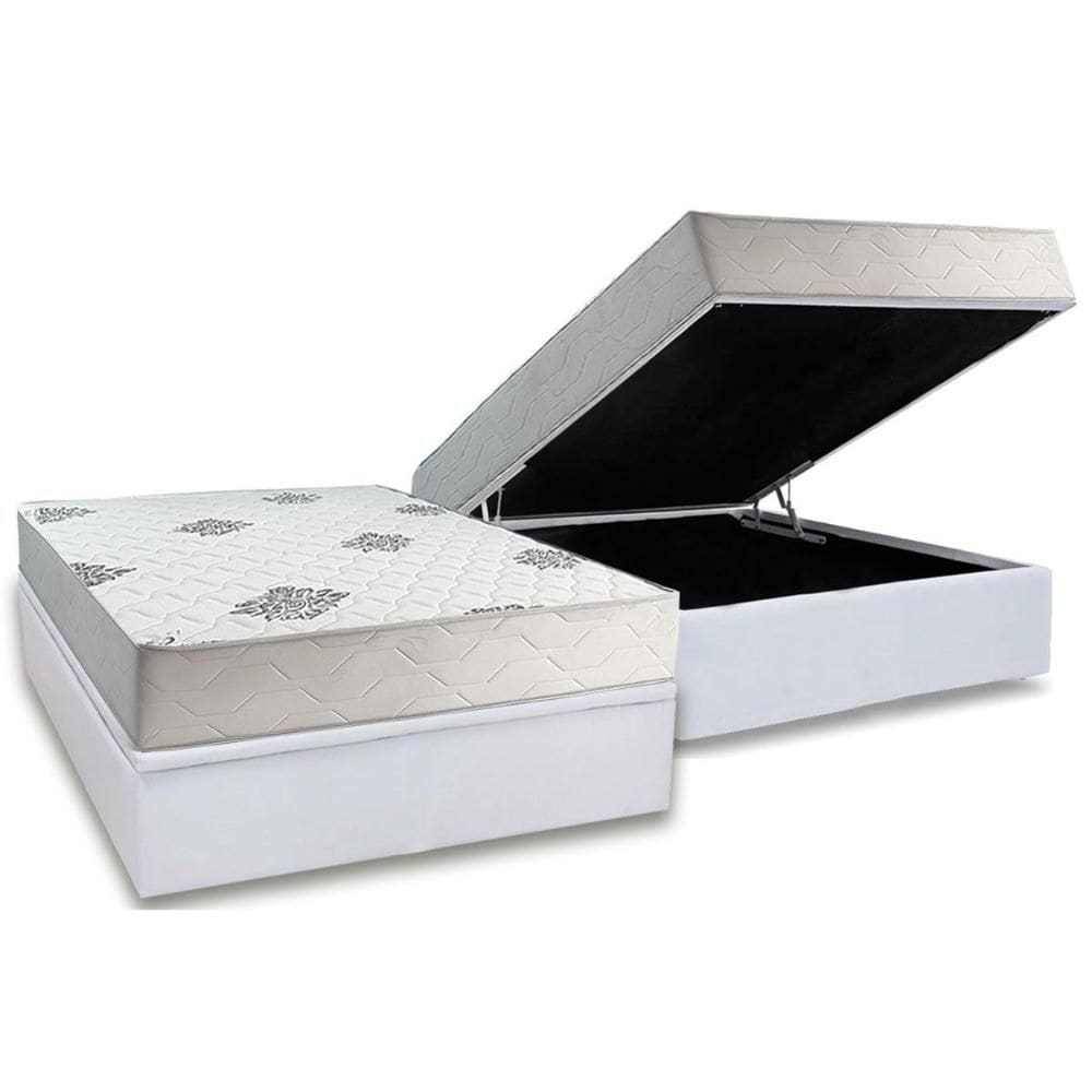 Cama Box Baú Casal + Colchão Anatômico Inovaflex Comfort Premium