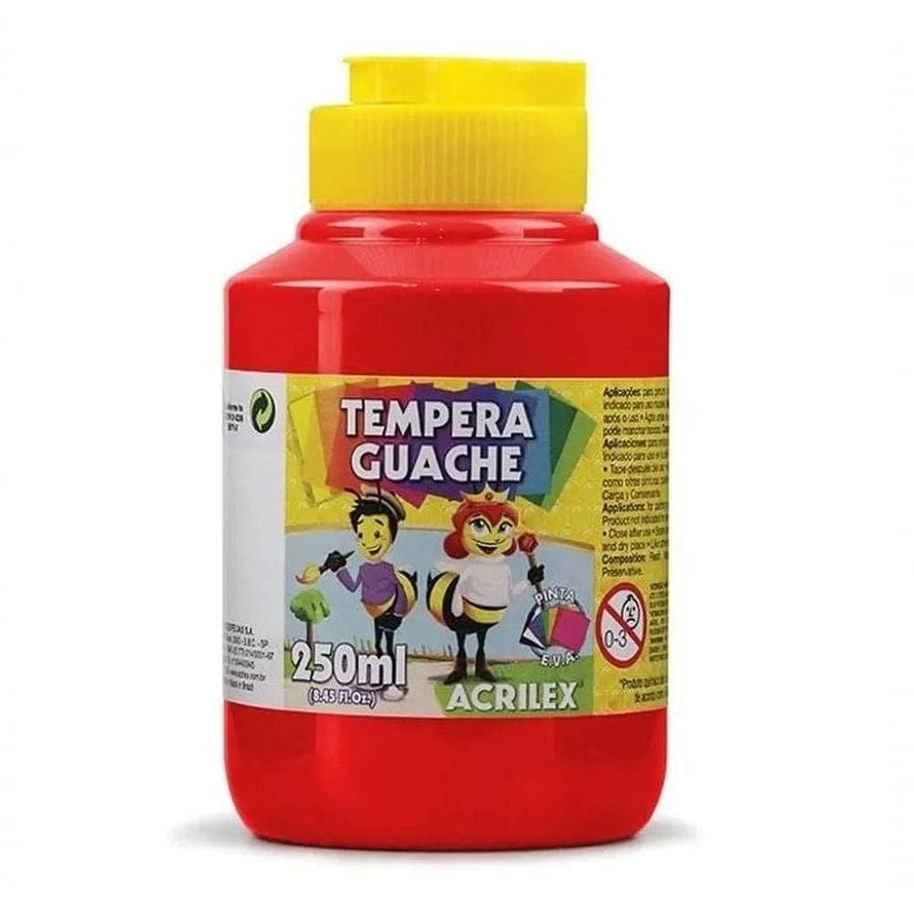 Tinta Guache 250 Ml - Acrilex - Vermelho Fogo