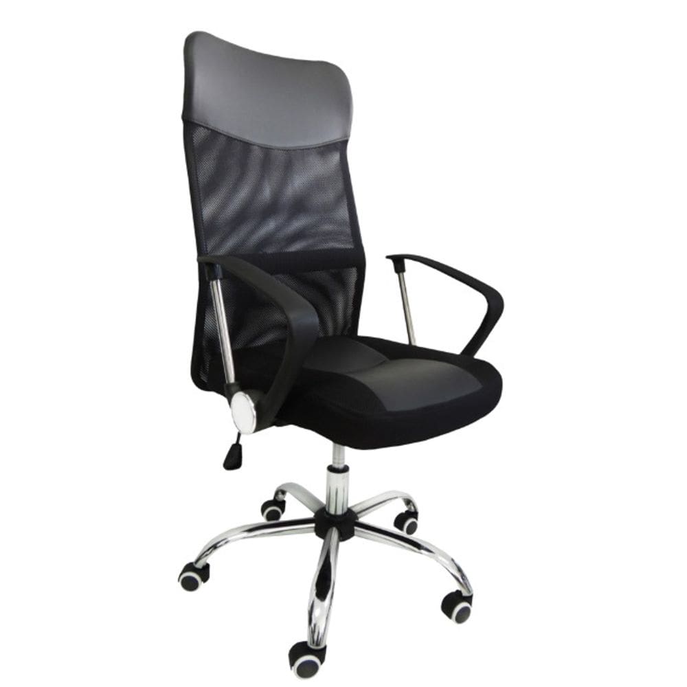 Cadeira Presidente Giratoria Preta Tela Mesh B-017