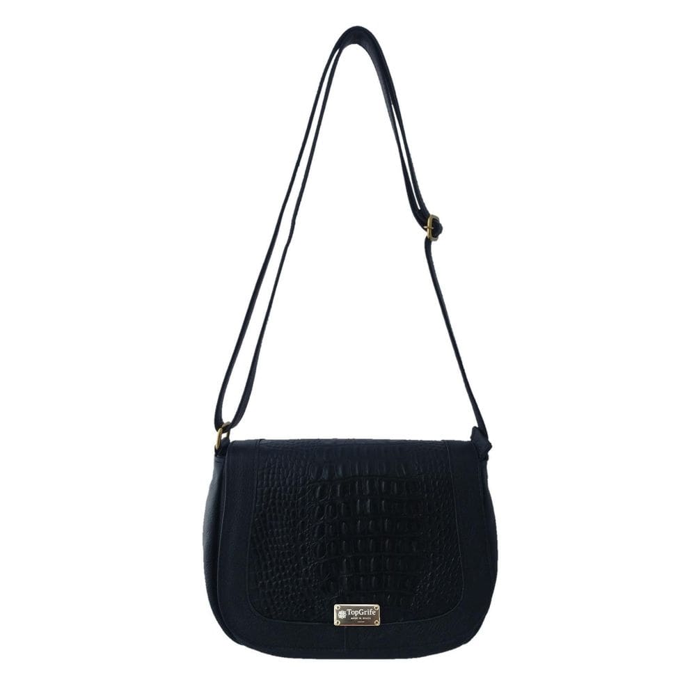 Bolsa Transversal Topgrife Couro Preto