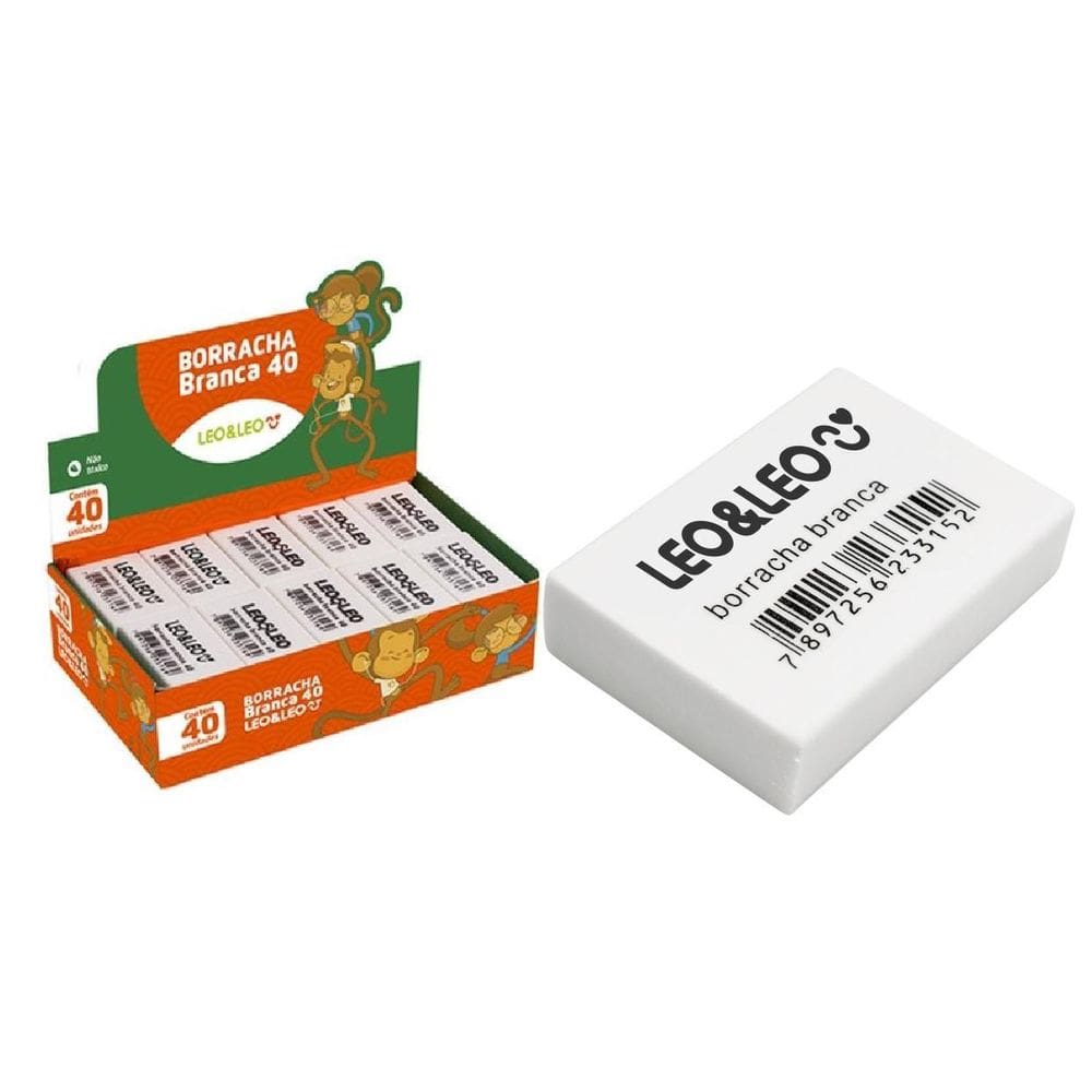 Borracha Escolar Nº 40 Pequena Branca C/40