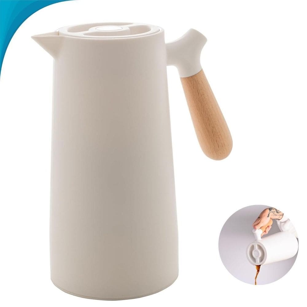 Recipiente Térmico Café E Chá Mate Termômetro Madeira