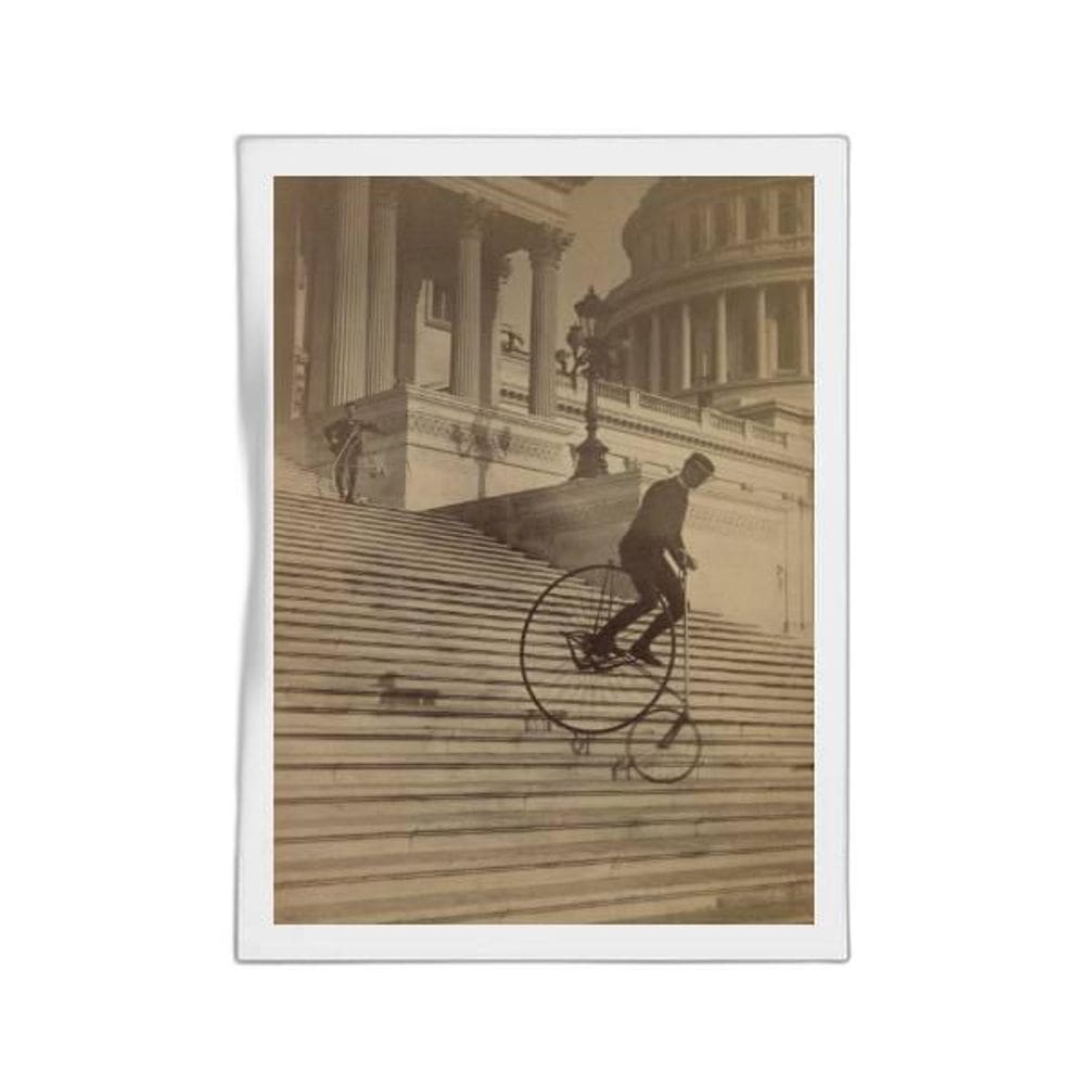 Quadro Decorativo Fotografia Homem Antigo Bicicleta 45X34Cm
