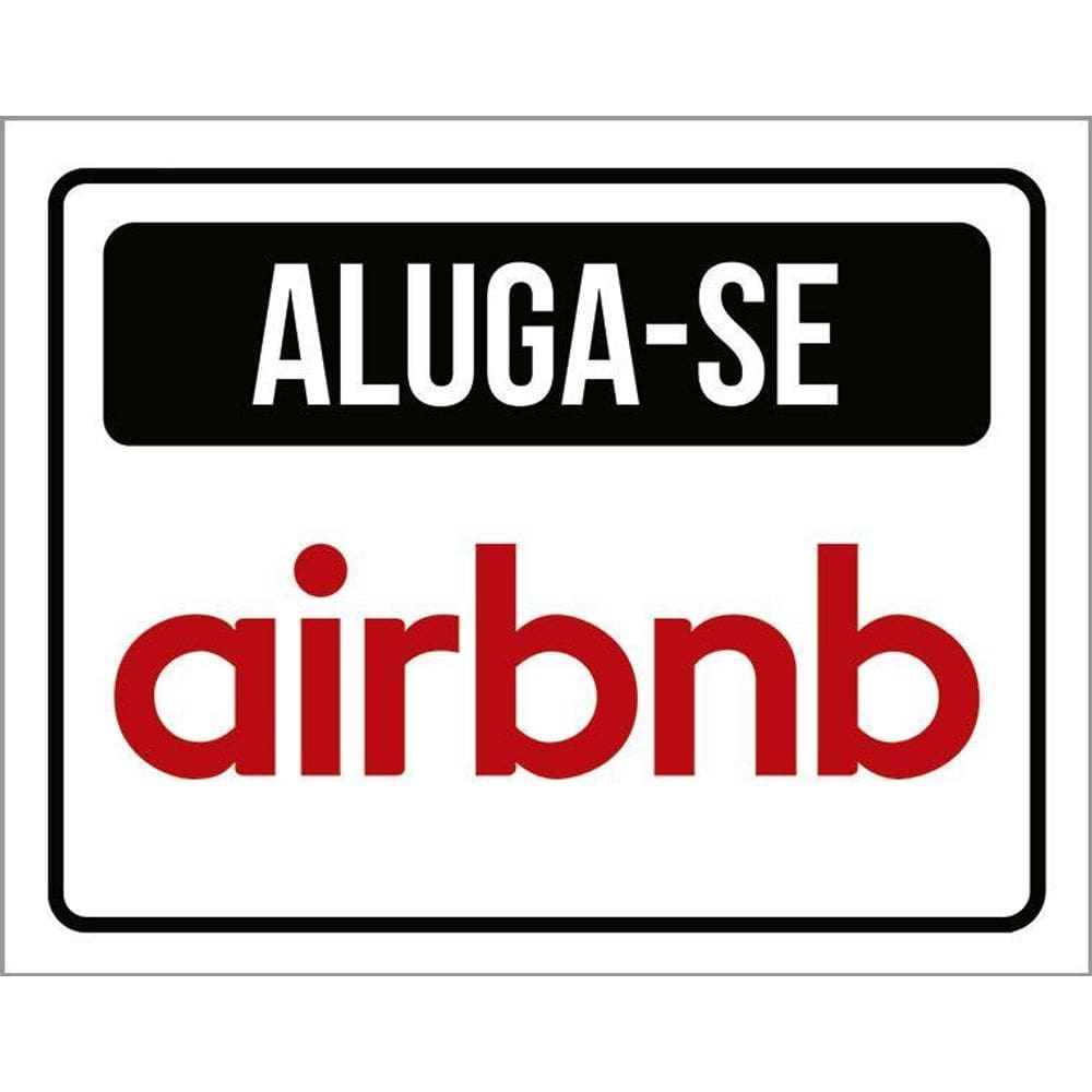 Placa Sinalização - Aluga-Se Airbnb 36X46
