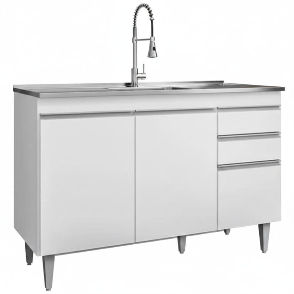 Balcao Pia 3 P 2 G 120 cm Melissa Eratto Moveis