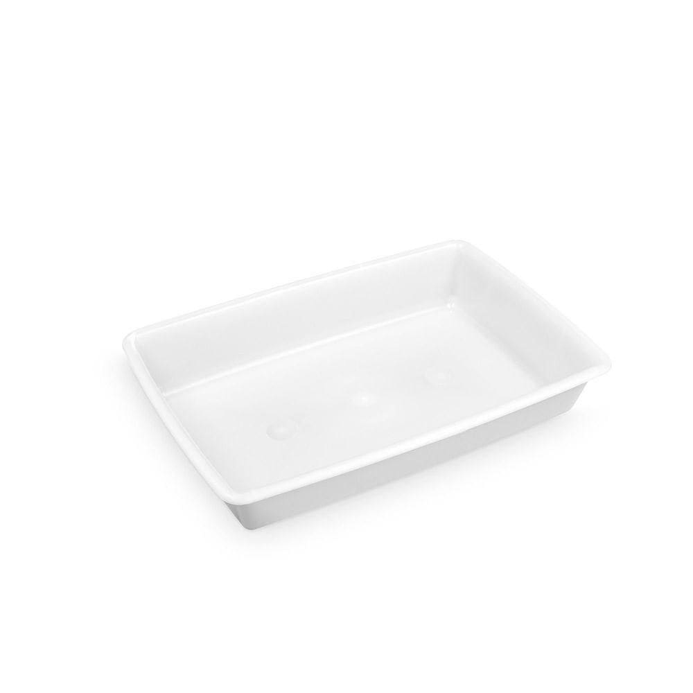 Bandeja De Plastico Retangular Branca 7l Plasvale - 45x30x8cm (cxlxa) Branco