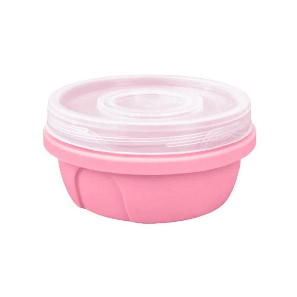 Pote Redondo Com Tampa Rosca De 400 Ml Rosa