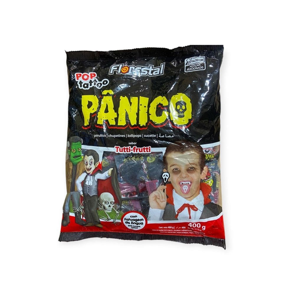 Pirulito Pop Tattoo Pânico Com Tatuagem Língua Pacote 400G