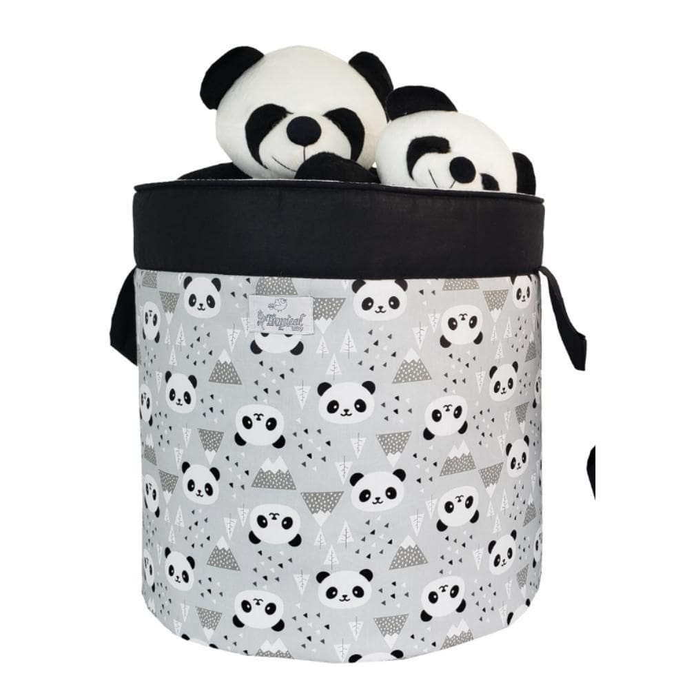 Cesto Organizador De Brinquedos Panda Preto