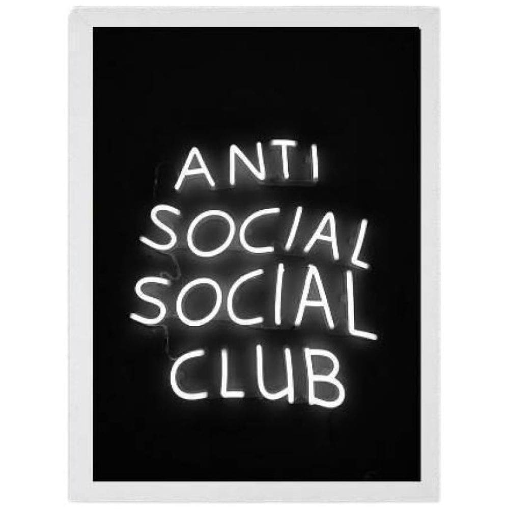 Quadro Anti Social Social Club Moldura Branca 24X18Cm