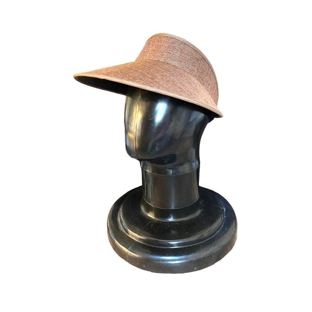 Viseira Feminina De Praia Palha Marrom Aba Grande Proteção