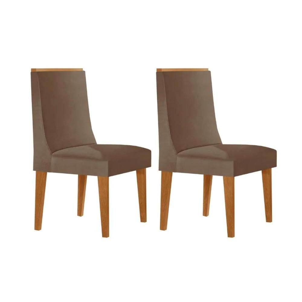 Cadeira de Cozinha Dakota Kit 2 Un Naturalle/Corano Capuccino - Rufato