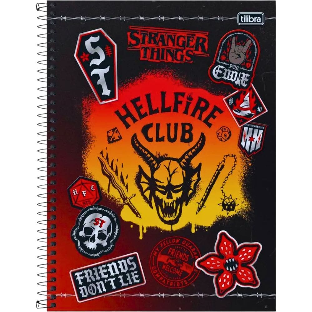 Caderno 10x1 Capa Dura Stranger Things 160 Folhas Tilibra