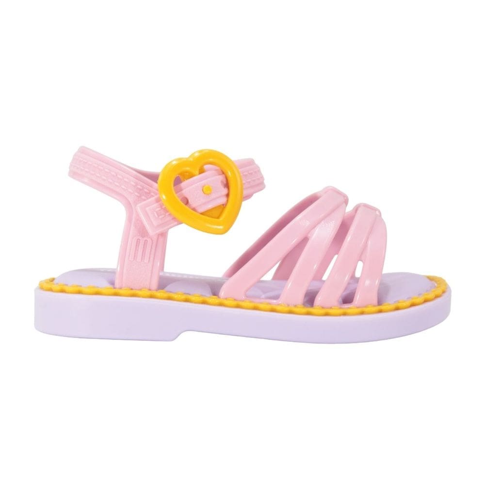 Sandália Mini Melissa Aurora Baby Lilas/Amarelo/Rosa