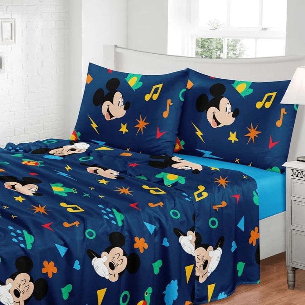 Jogo De Cama 2 Peças Toque De Seda - Infantil - Mickey Happy