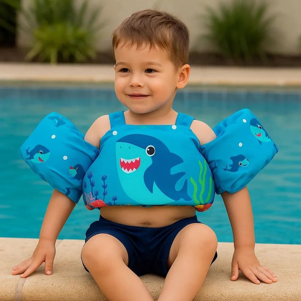 Colete Piscina Criança Infantil Kids Bóia De Braço Nã Tubarã