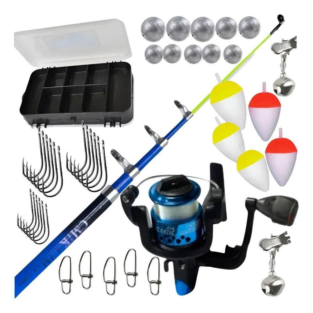 Kit Pesca Completo Vara + Molinete + Itens Barato Full