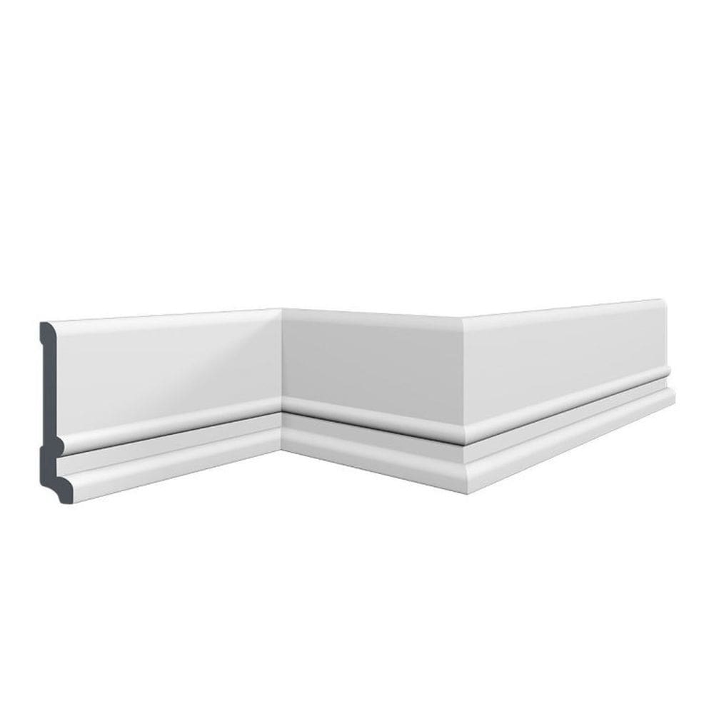 Kit 60M Linear Rodapé Perfil de Poliestireno CF13 Branco