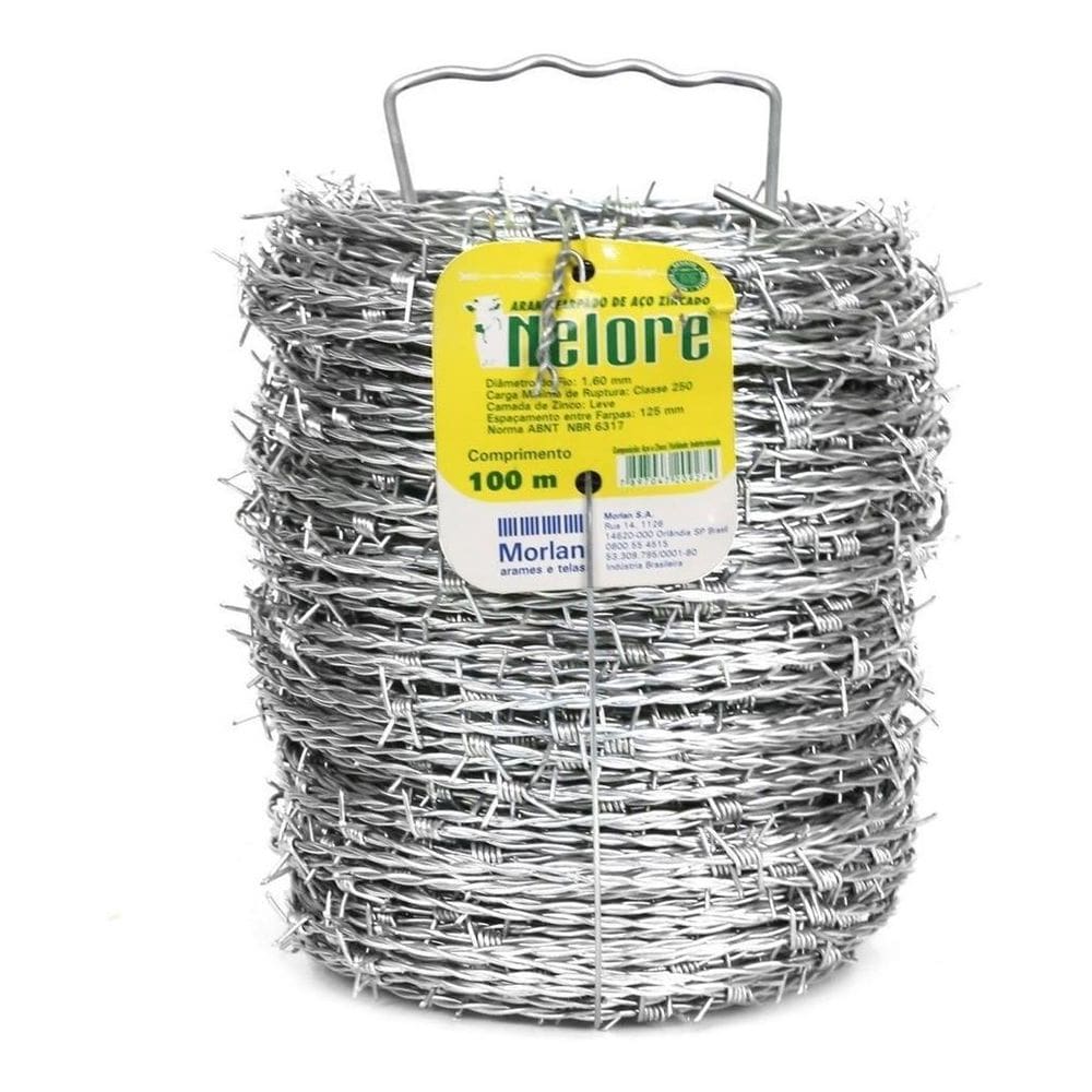 Arame Farpado Aço Zincado 1,6Mm 100Metros Nelore