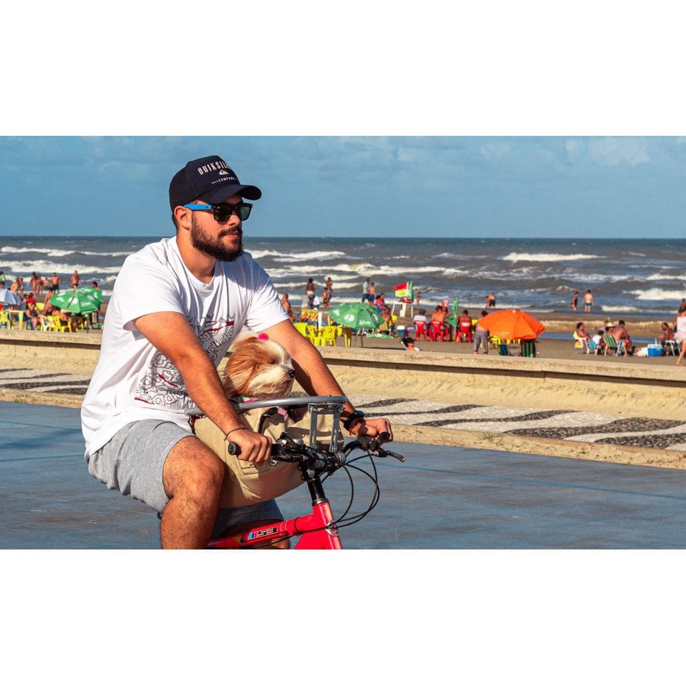 Pet-Basket Zincado Cesto Cinza Simples Para Pet Em Bicicleta