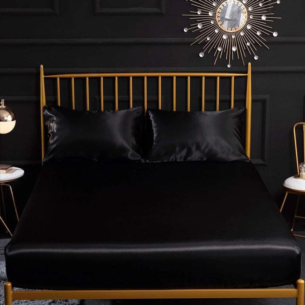 Lençol Com Elástico Solteiro Cetim Decor Mais 1 Fronha