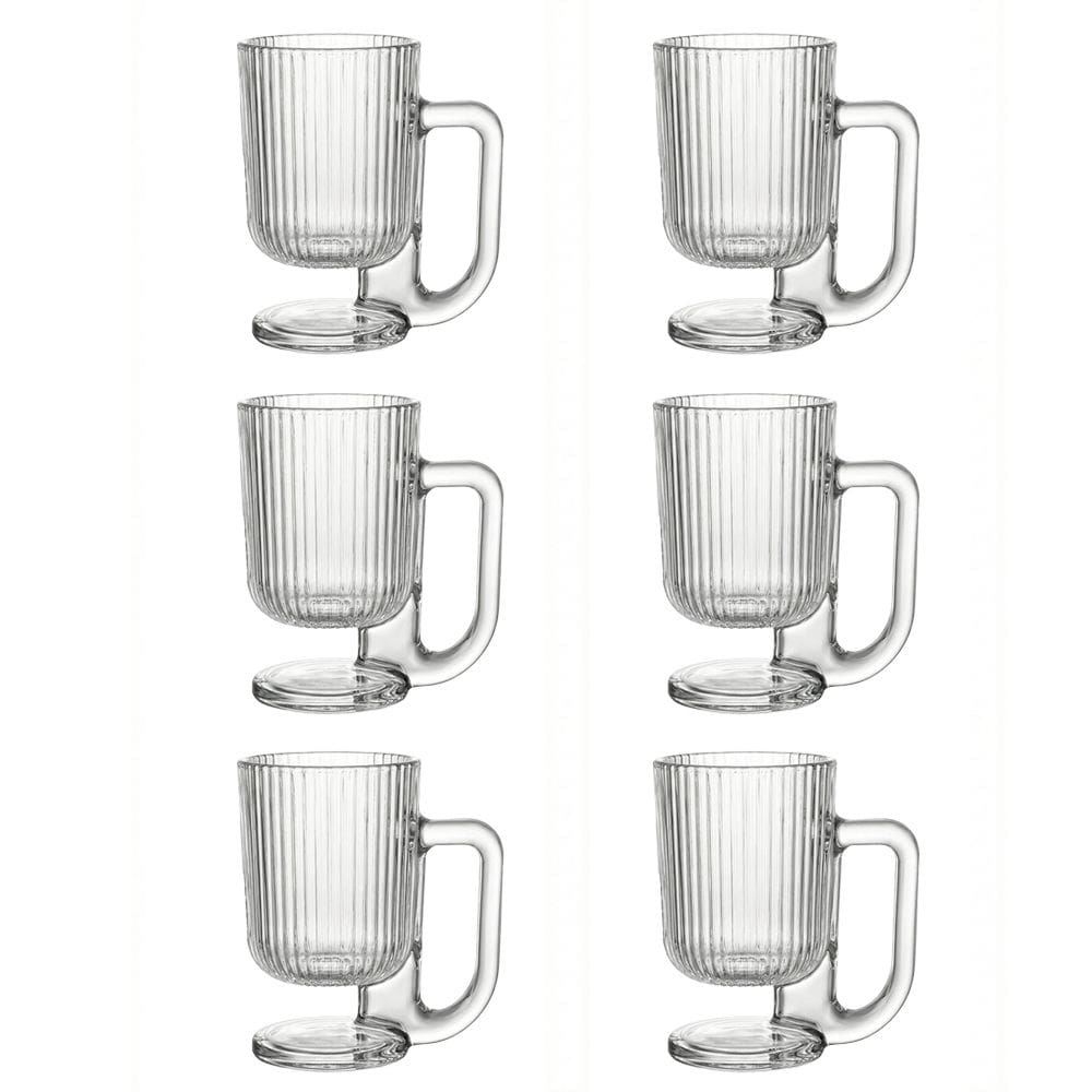 Jogo C/6 Canecas de Vidro Transparente Savor 95ml P/ Café e Chá com Design Elegante e Resistente