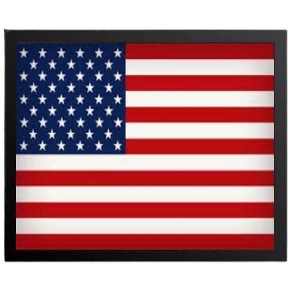 Quadro Bandeira Estados Unidos Moldura Preta 24X18Cm