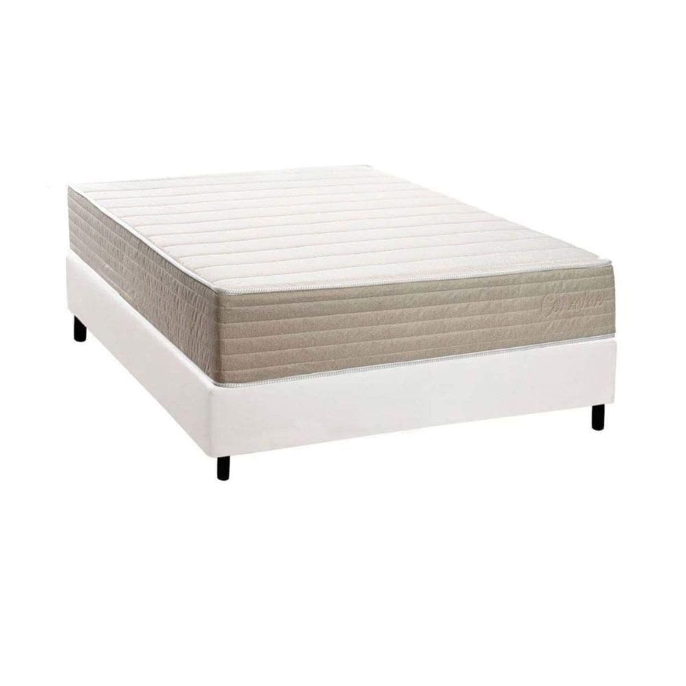 Cama Box NOVO + Colchão Ortopédico Kappesberg D33 Anatômico Carmine + Base CRC Corano White
