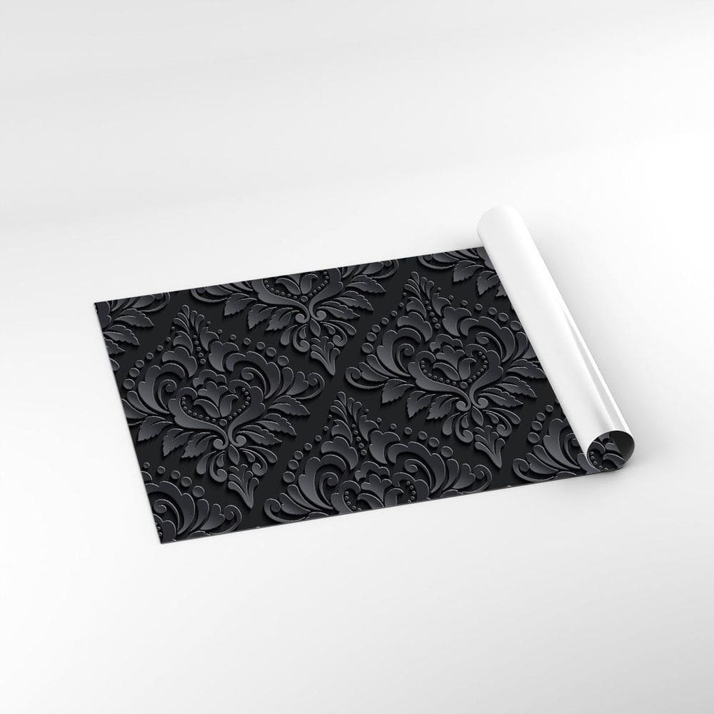 Papel De Parede Adesivo Azulejo Arabesco Preto 2,80M