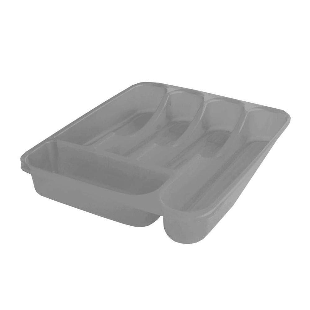 Porta Talheres Plasvale Cinza