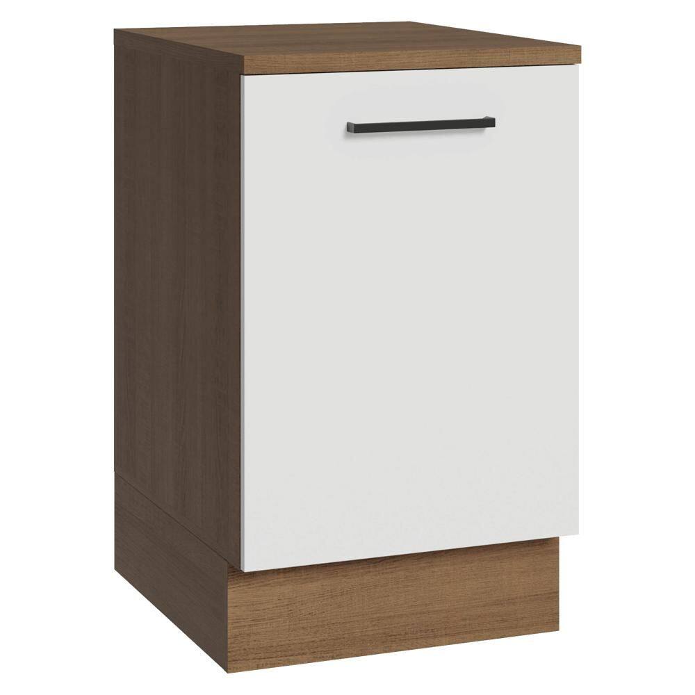 Balcão de Cozinha 50cm 1 Porta Rustic/Branco Agata Madesa