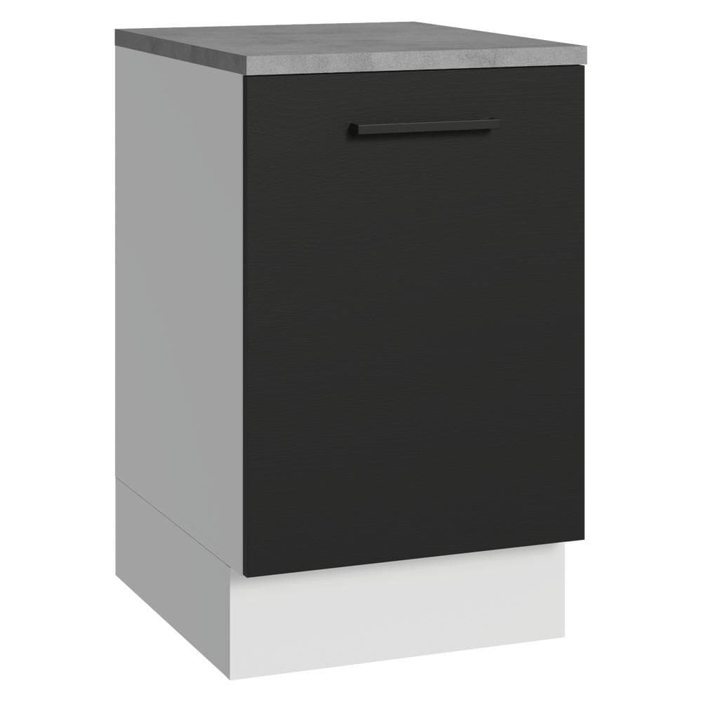 Balcão de Cozinha 50cm 1 Porta Branco/Preto Agata Madesa