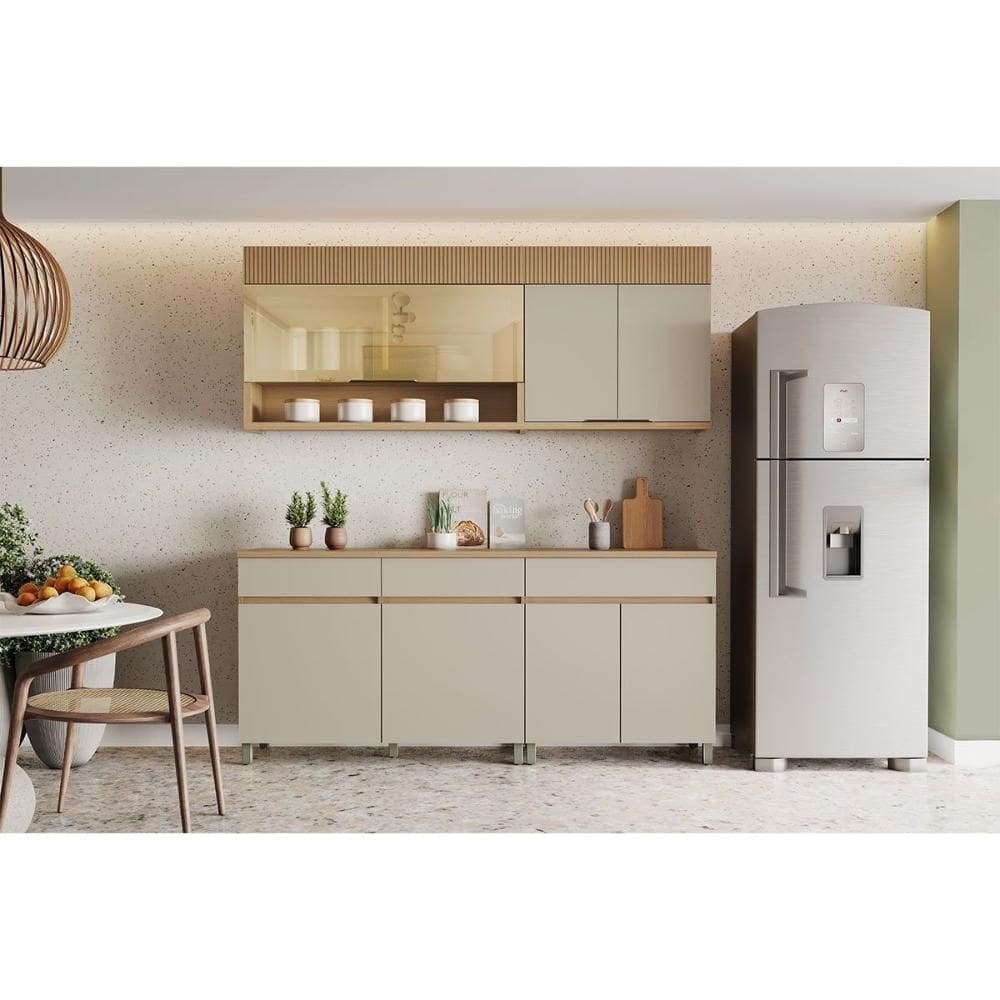 Kit Cozinha Nesher Realeza 4 Peças CZ104 Carvalho/Greice