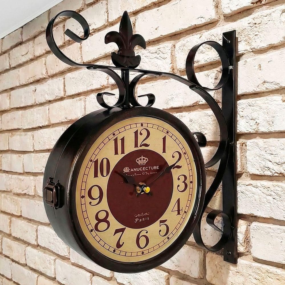 Relógio Estação De Trem Dupla Face Parede Paris Manufacture