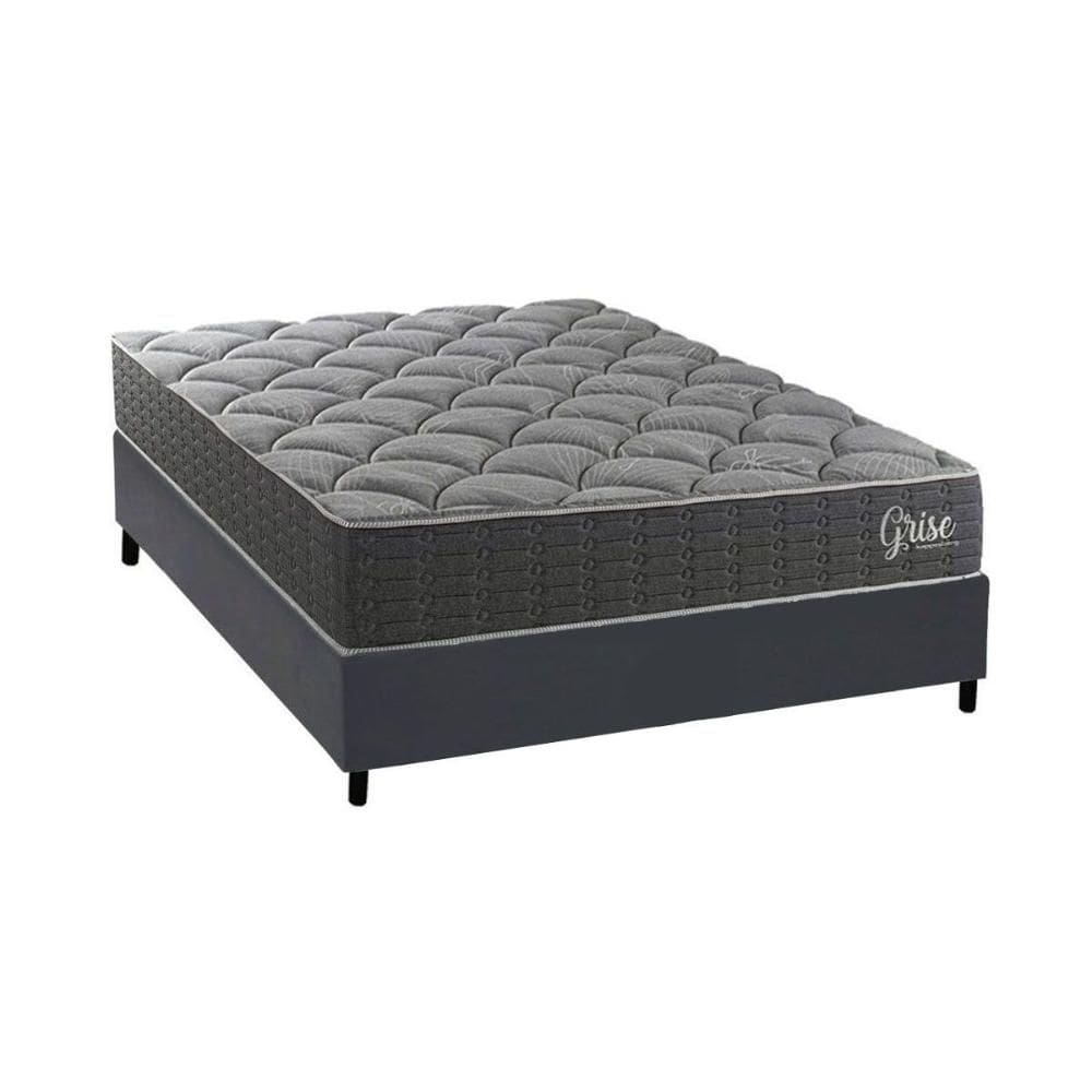 Cama Box NOVO + Colchão Anatômico Kappesberg D40 Grise + Base CRC Corano Gray