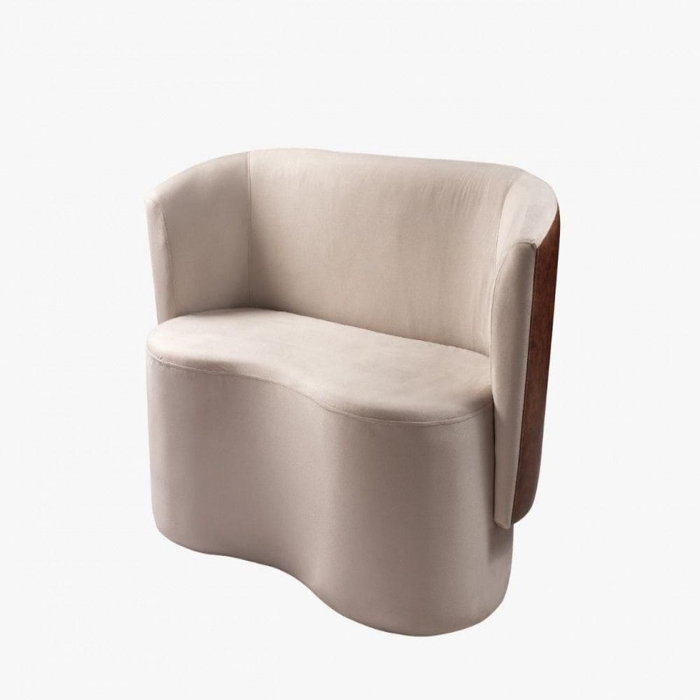 Sofá Orgânico 2 Lugares Curvo Living Star Confort Marfim