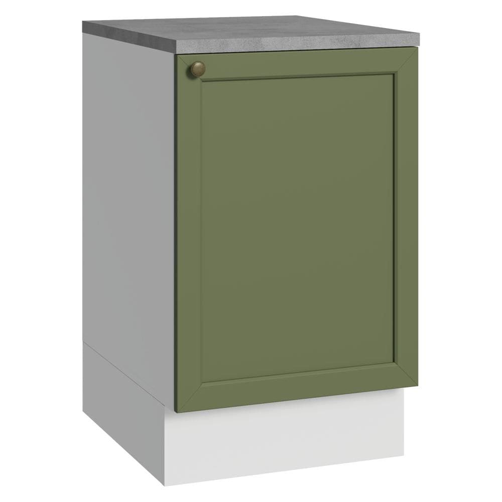 Balcão de Cozinha 50cm 1 Porta Branco/Verde Vik Madesa