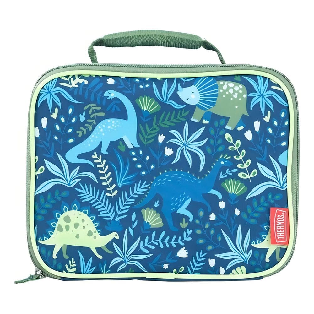 Lancheira Térmica Thermos Dinossauro Azul Infantil Com Alca