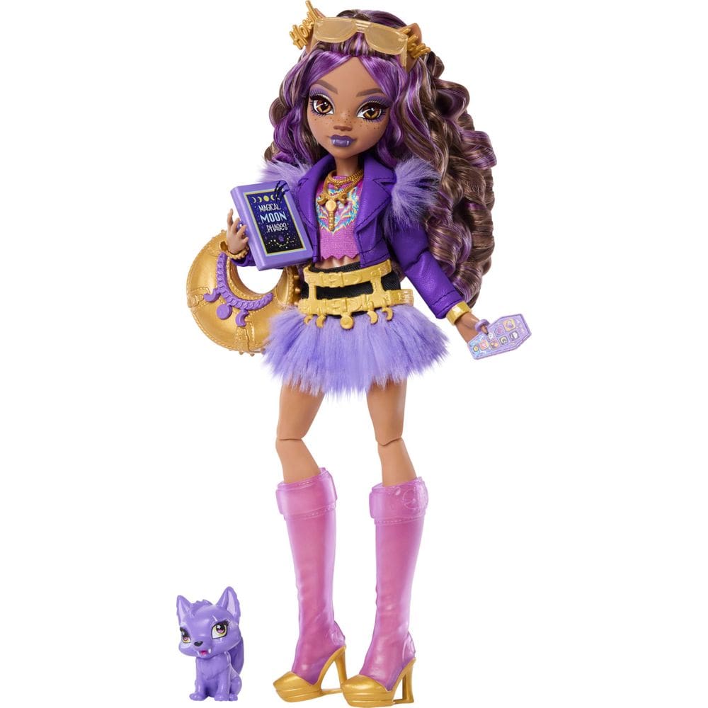 Boneca Monster High Clawdeen Wolf com Jaqueta Motoqueira Roxa